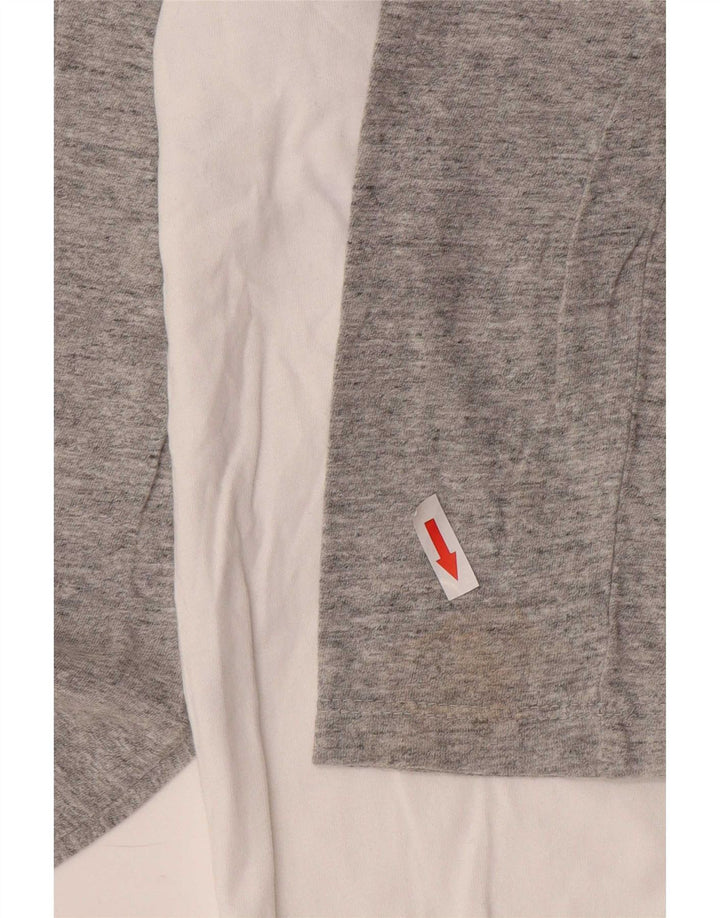 Top da uomo Superdry a maniche lunghe in cotone color block bianco grande