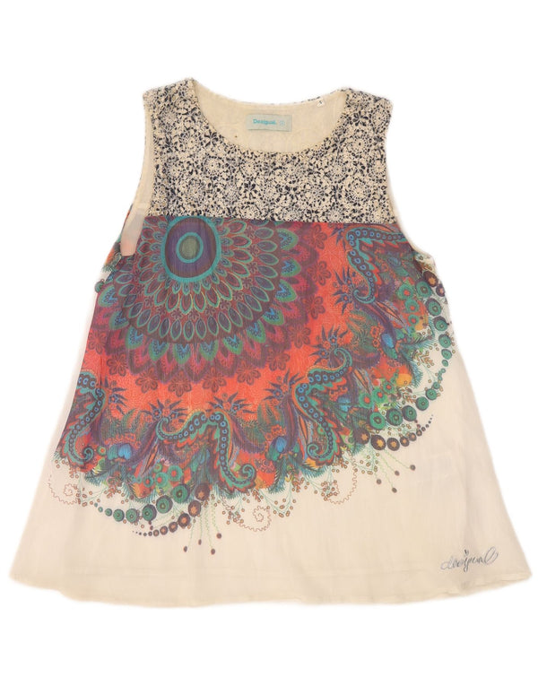 DESIGUAL Camicetta grafica da donna Top UK 10 Piccolo Paisley multicolore
