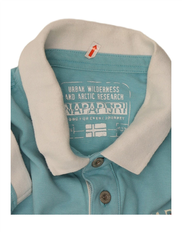 Polo da uomo NAPAPIJRI XL in cotone color block blu