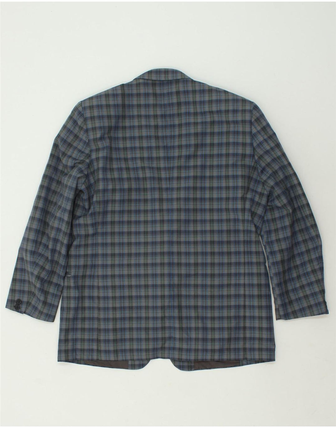 VINTAGE Mens 2 Button Blazer Jacket IT 52 XL Blue Check Polyester Vintage Vintage and Second-Hand Vintage from Messina Hembry 