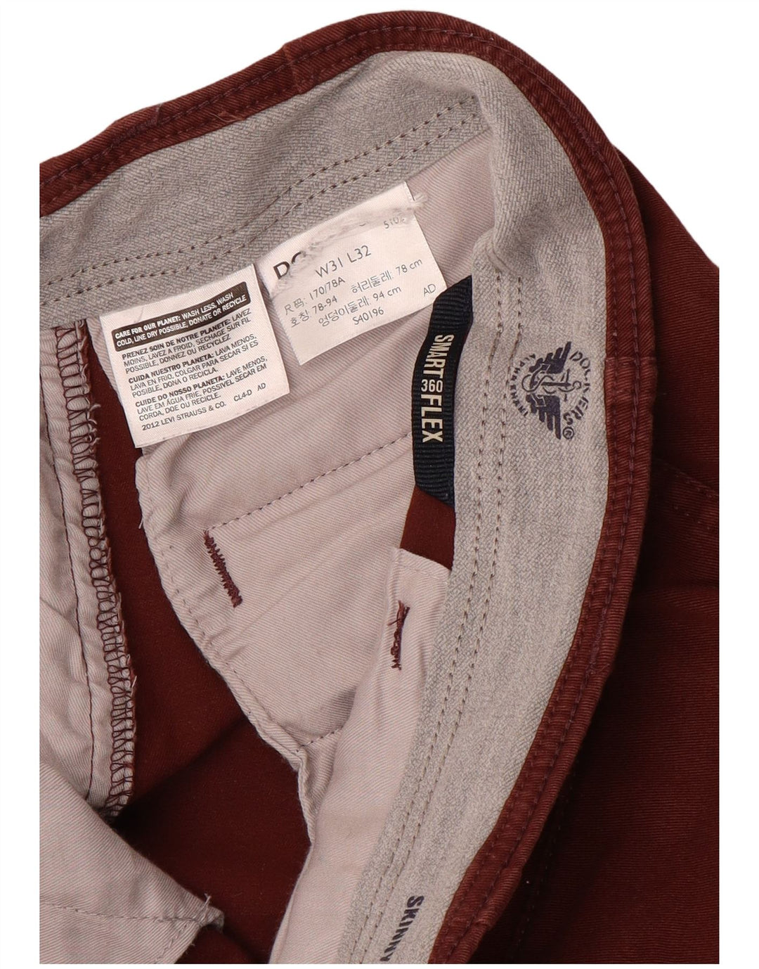 Pantaloni chino slim da uomo Dockers W31 L32 Marrone