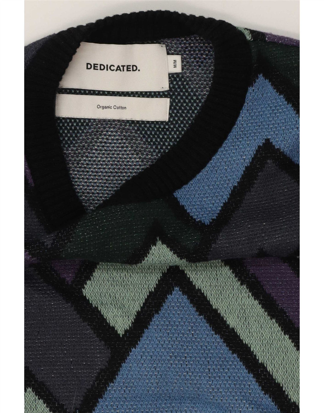 Maglione girocollo da uomo vintage in cotone geometrico multicolore medio