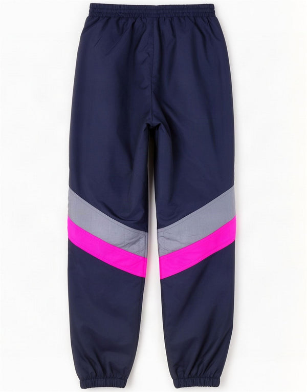 Pantaloni da tuta vintage da uomo Joggers Medium Blu navy Colourblock Nylon