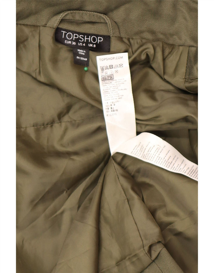 Giacca da donna Topshop UK 8 piccola in cotone kaki