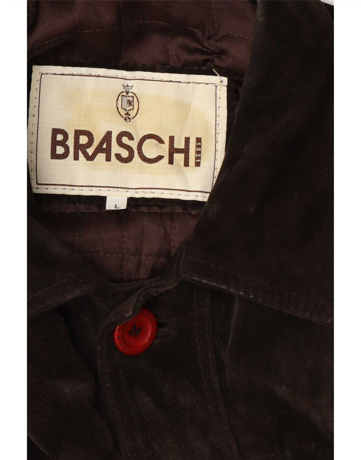 Giacca in pelle scamosciata da uomo Braschi UK 40 grande marrone