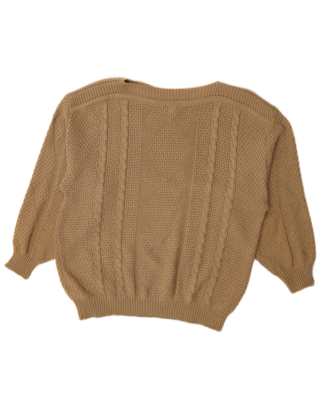 Maglione vintage da donna oversize con scollo a barca EU 48 2XL Marrone