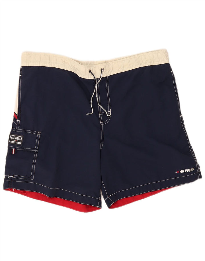 Pantaloncini da bagno cargo da uomo Tommy Hilfiger Medium blu navy color block