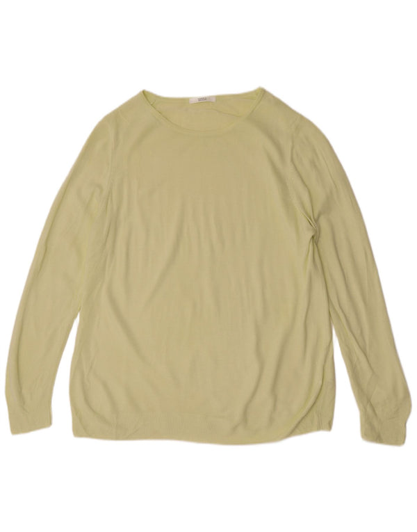 Maglione maglione con scollo a barca da donna Marks & Spencer UK 20 2XL acrilico giallo