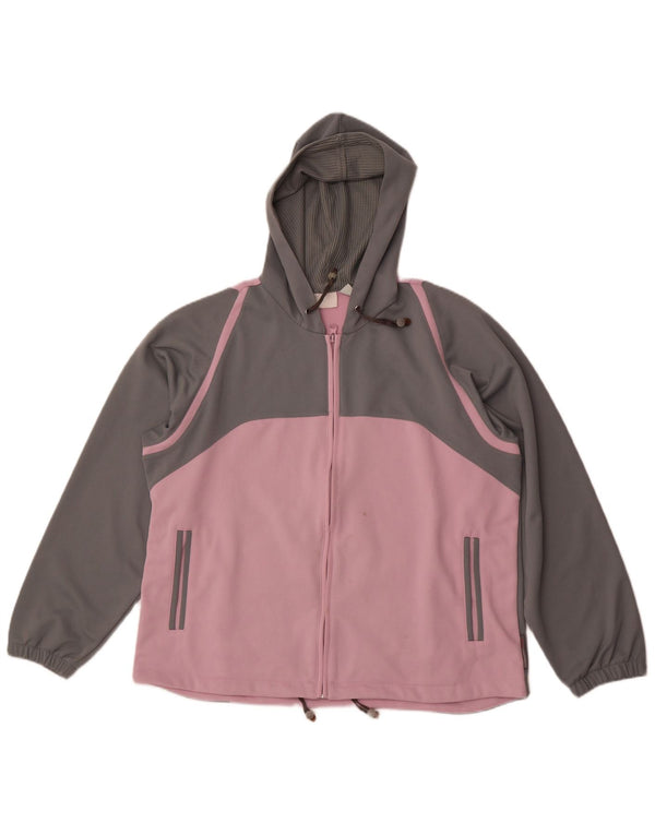 Giacca da ginnastica con cappuccio da donna Diadora UK 14 Large Pink Colourblock