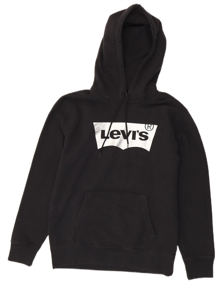 LEVI'S Felpa con cappuccio grafica standard da uomo, piccola, in cotone nero