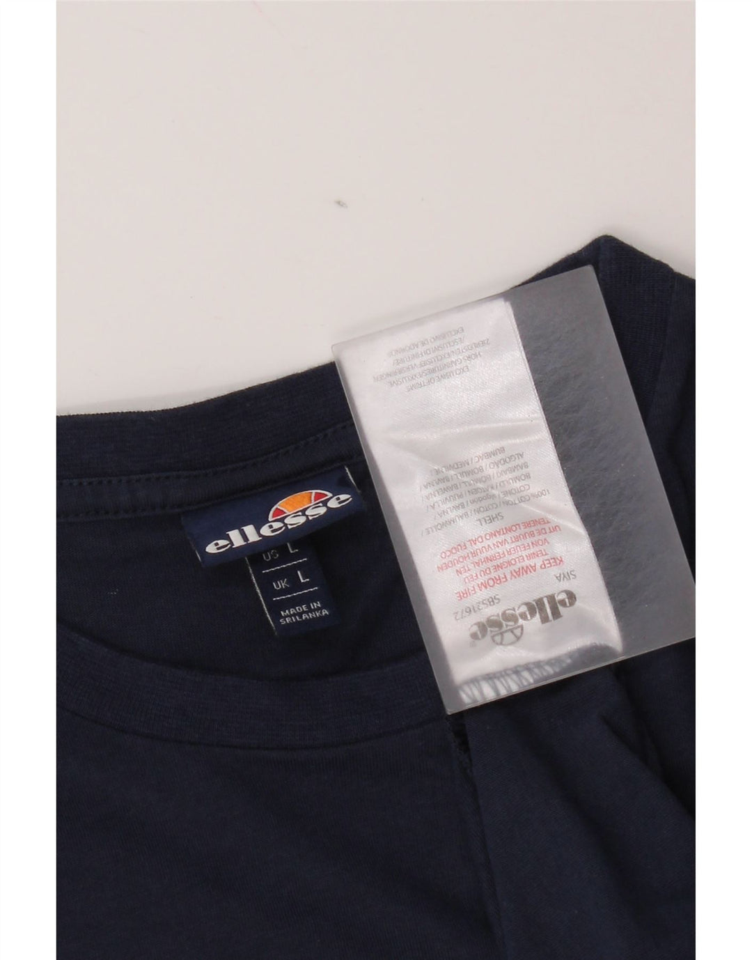 T-shirt grafica da uomo Ellesse Top grande in cotone blu navy