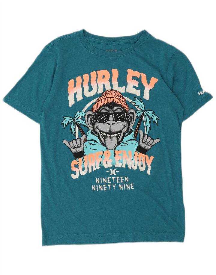 T-shirt grafica per ragazzi Hurley Top 10-11 anni in cotone blu medio