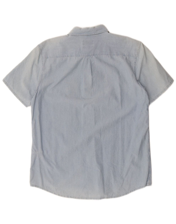 Camicia a maniche corte da uomo A.P.C blu medio