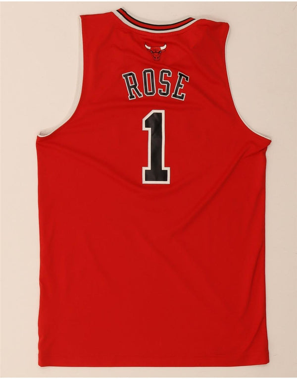 Canotta ADIDAS da bambino con grafica Chicago Bulls, 15-16 anni, a righe rosse