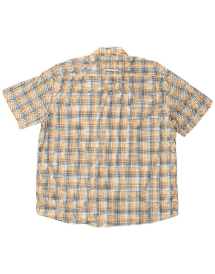 Camicia a maniche corte vestibilità regolare da uomo Camel Active 2XL cotone a quadri giallo