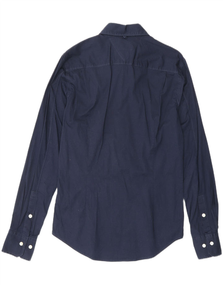 TOMMY HILFIGER Mens Shirt Small Navy Blue Cotton Vintage Tommy Hilfiger and Second-Hand Tommy Hilfiger from Messina Hembry 