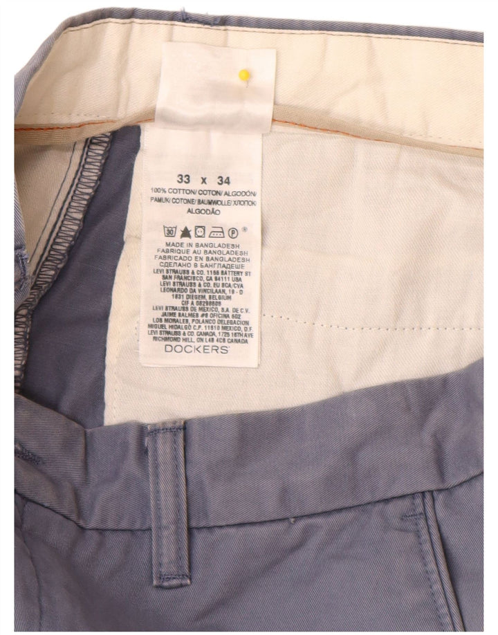 Pantaloni chino dritti da uomo Dockers W33 L29 in cotone blu