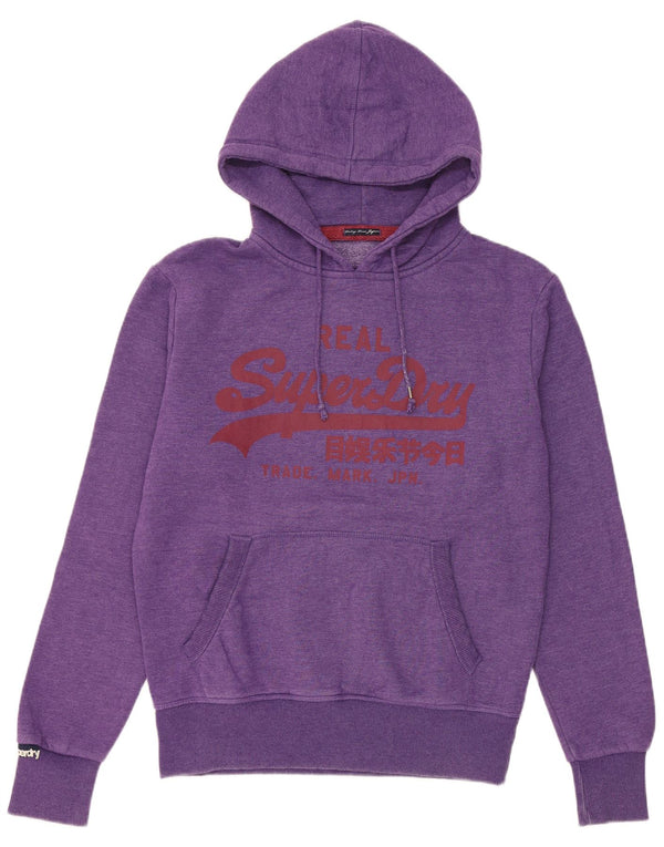 Maglione con cappuccio grafico da uomo Superdry in cotone viola medio