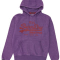 Maglione con cappuccio grafico da uomo Superdry in cotone viola medio