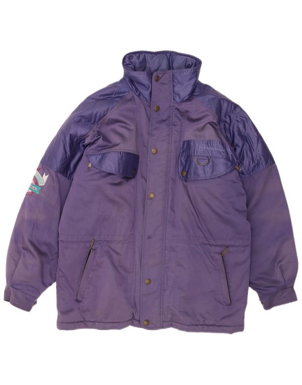 Giacca imbottita ampia da uomo Sergio Tacchini UK 40 Large Purple Colourblock