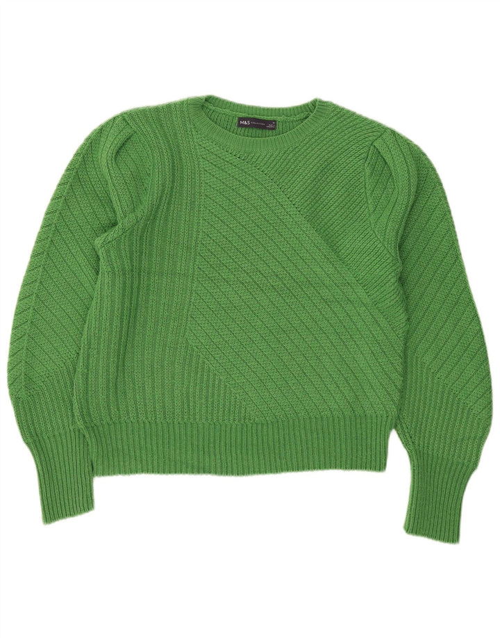 Maglione maglione con scollo a barca da donna Marks & Spencer UK 12 Verde medio