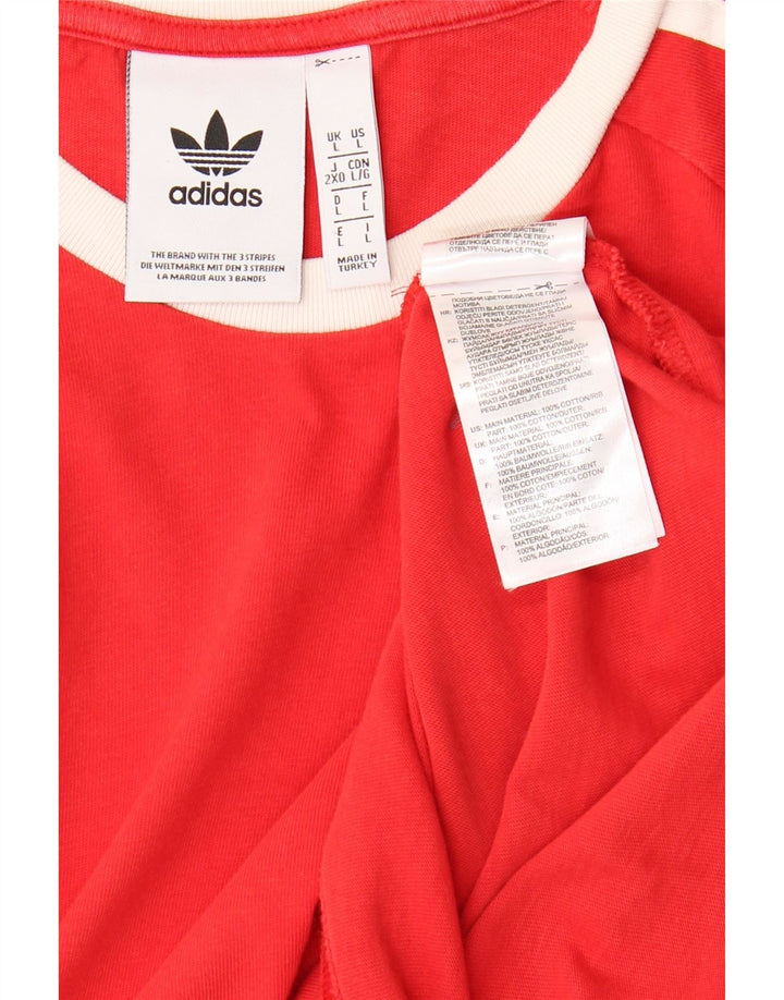 T-shirt da uomo ADIDAS Top grande rossa in cotone