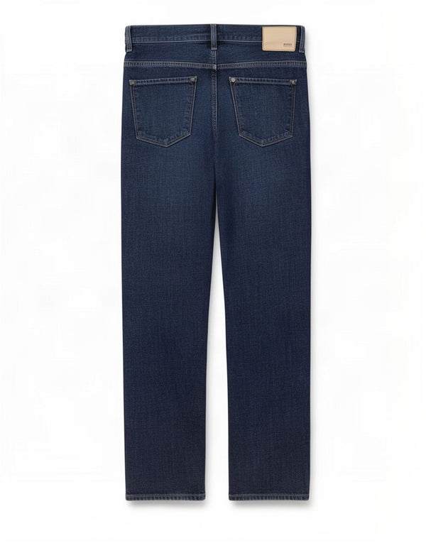 Jeans dritti da uomo Hugo Boss W33 L32 cotone blu navy