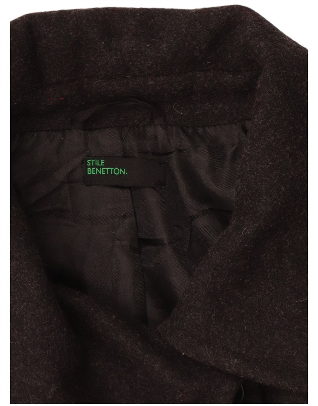 Cappotto Donna BENETTON IT 46 Large Grigio Lana