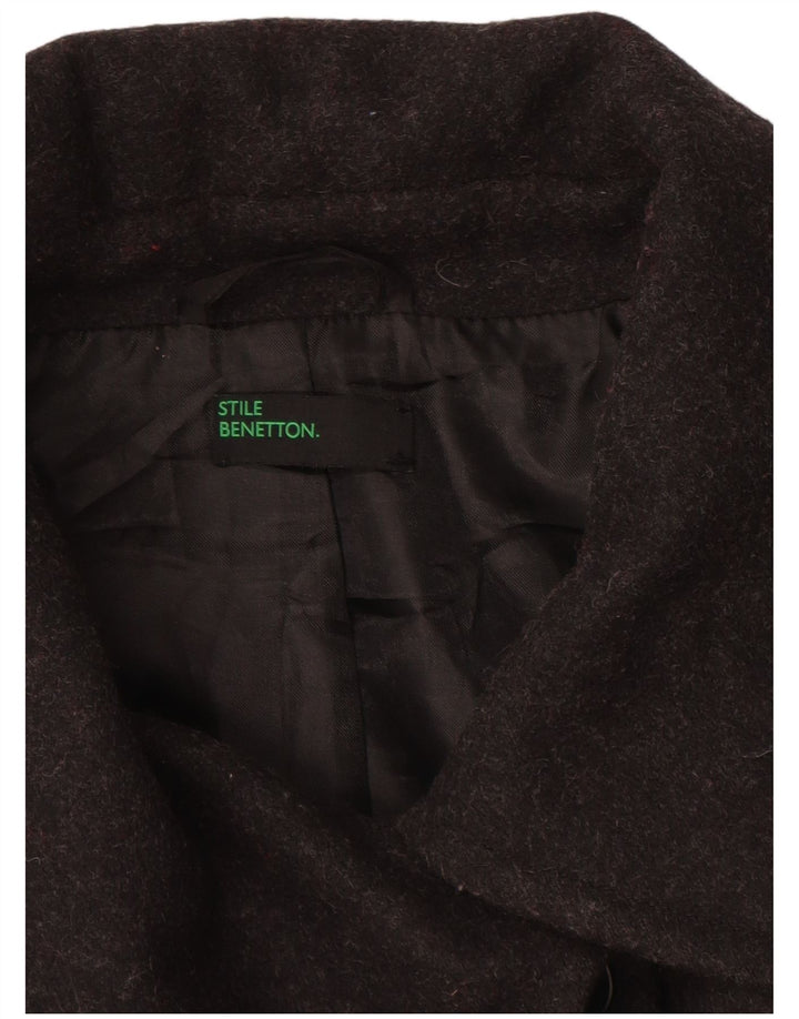 Cappotto Donna BENETTON IT 46 Large Grigio Lana