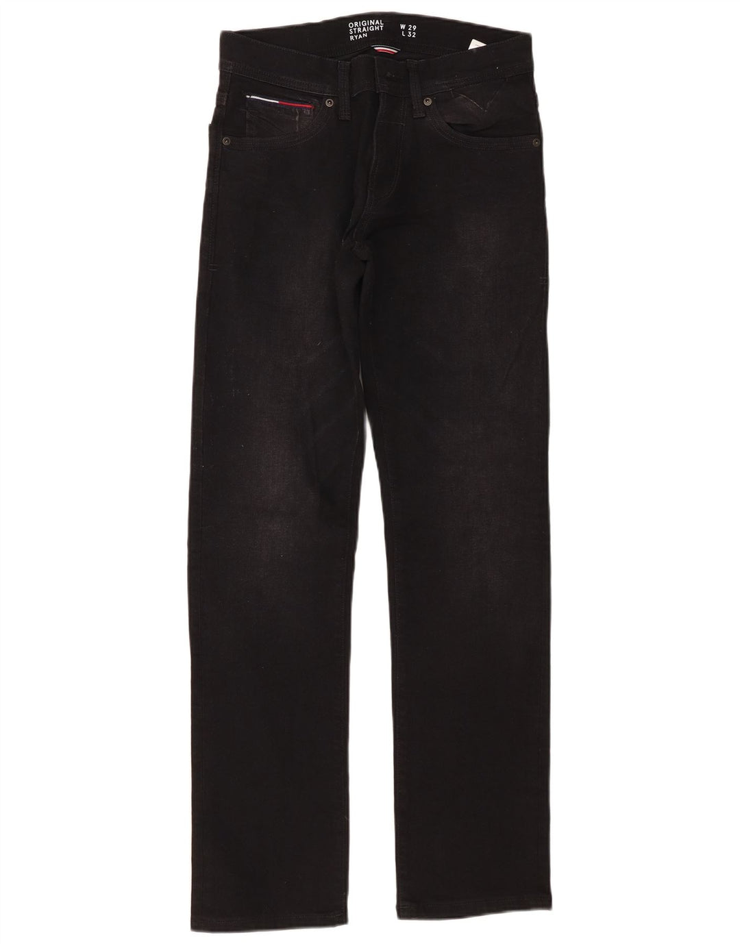 TOMMY HILFIGER Jeans dritti Ryan da uomo W29 L32 cotone nero