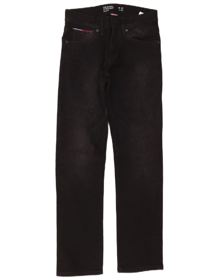 TOMMY HILFIGER Jeans dritti Ryan da uomo W29 L32 cotone nero