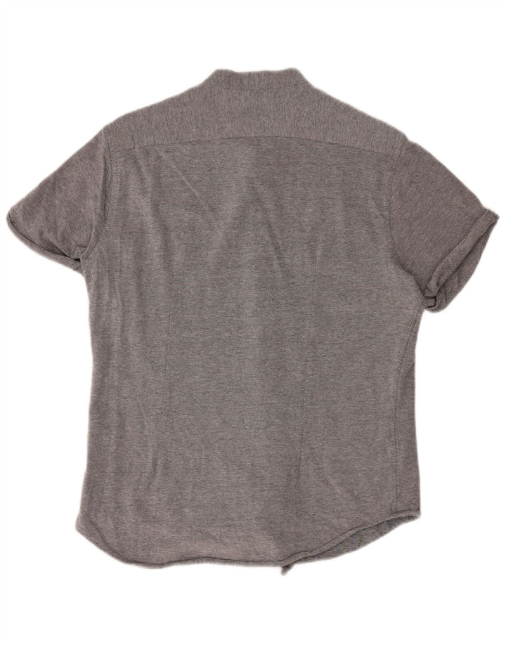 Camicia Zara da uomo slim fit a maniche corte grande grigia