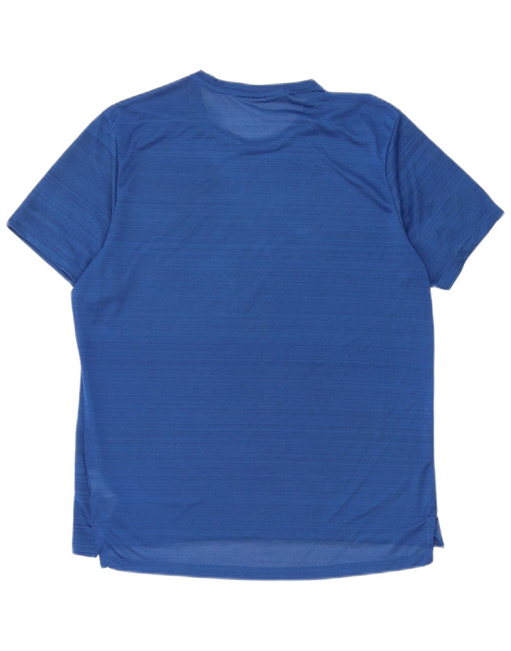 T-shirt Nike Dri Fit da uomo, top in poliestere gessato blu medio