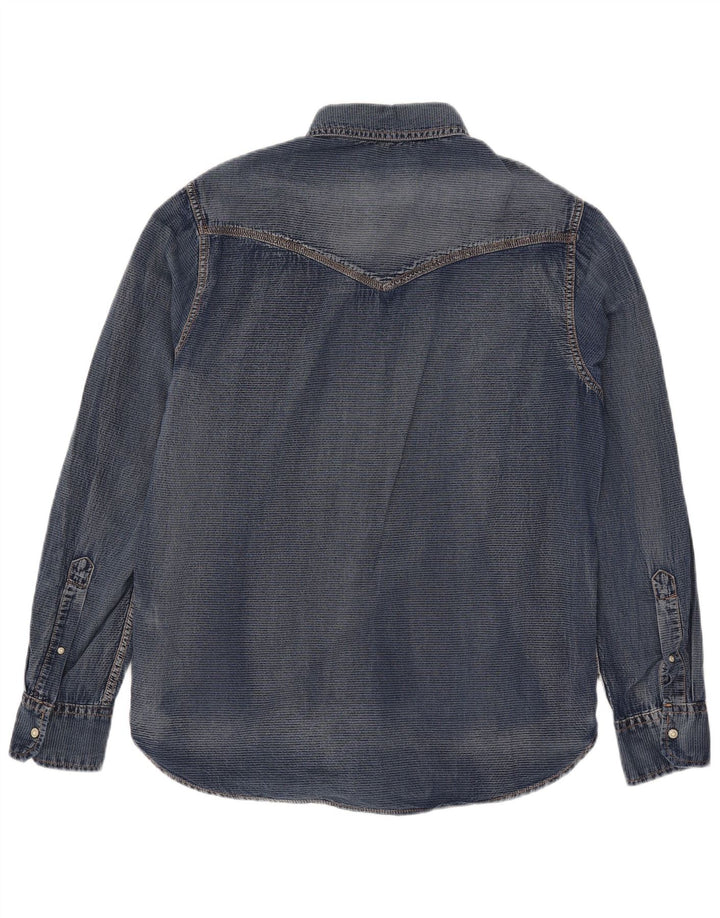 Camicia di jeans da uomo Grand & Hills grande in cotone blu