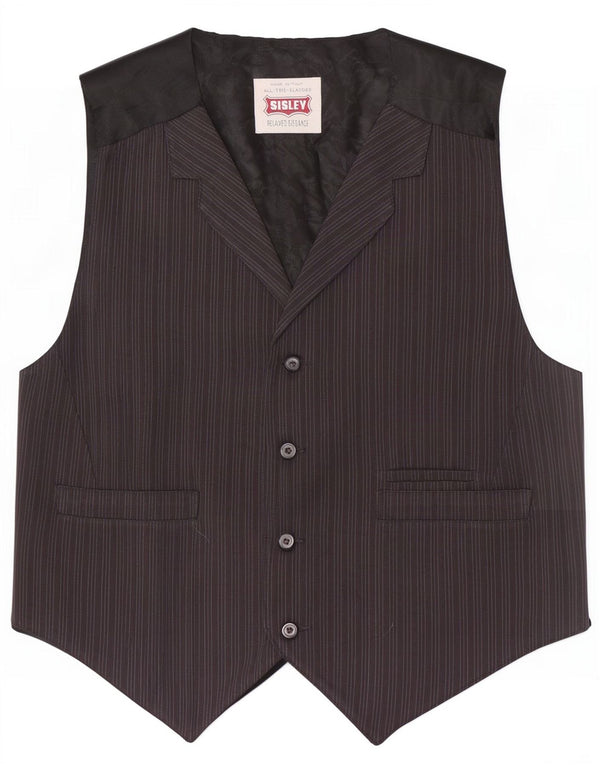 Gilet Uomo Sisley Large in Viscosa Gessata Nera