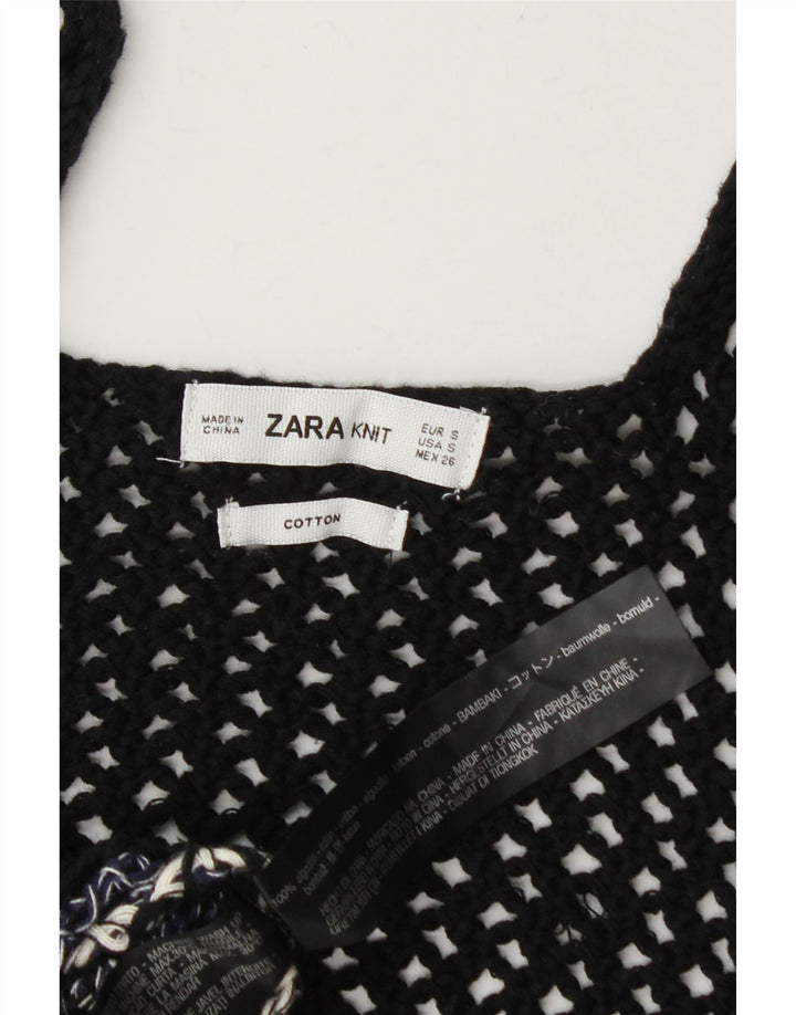 Camicetta oversize senza maniche da donna Zara UK 10 piccola a righe blu navy