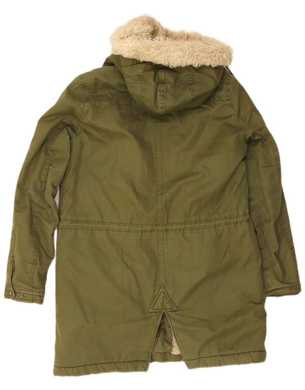 Giacca Parka con cappuccio da donna Zara UK 14 poliestere kaki medio