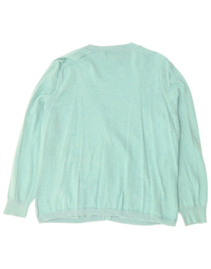 Maglione cardigan da donna EDDIE BAUER UK 20 2XL cotone verde