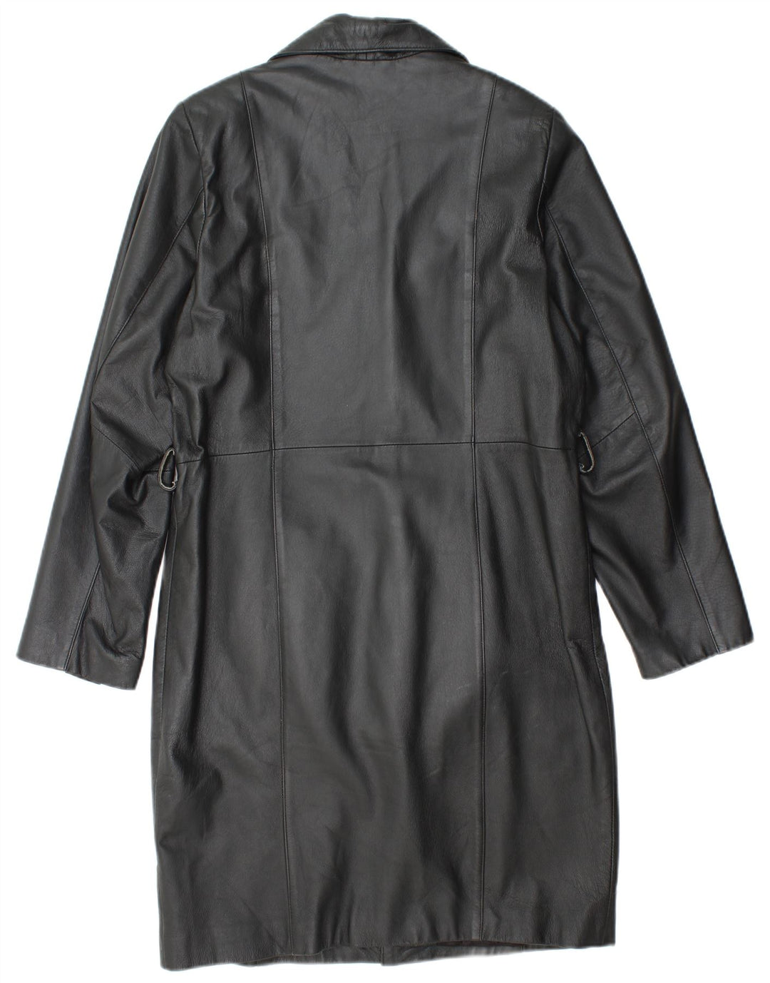 Cappotto in pelle da donna VINTAGE UK 14 Pelle nera media