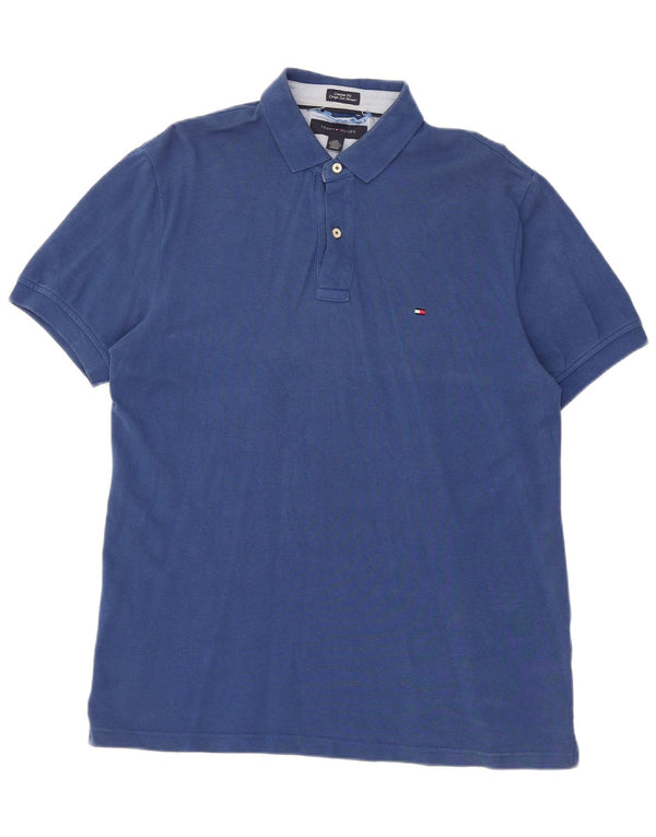 Polo da uomo Custom Fit Tommy Hilfiger grande in cotone blu