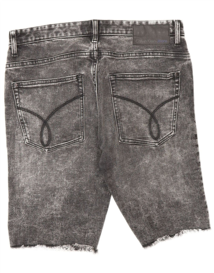 Pantaloncini di jeans da uomo Calvin Klein W30 cotone grigio medio