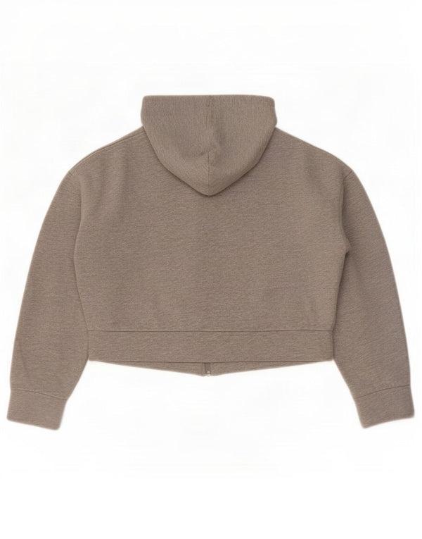 Maglione con cappuccio e zip oversize corto da donna Topshop UK 10 piccolo grigio chiazzato