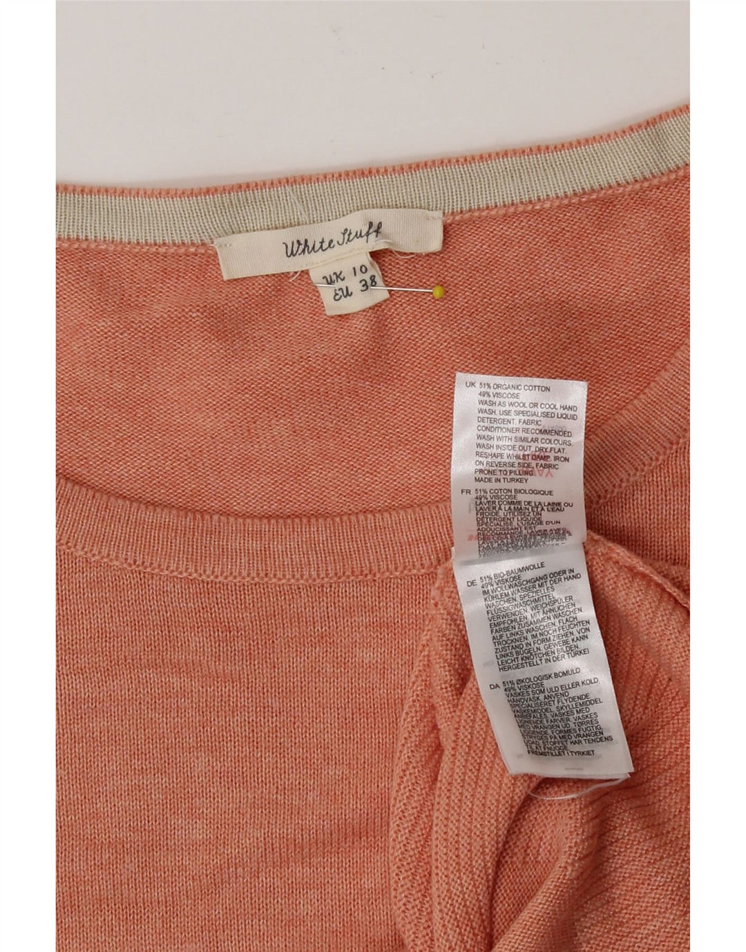 Maglione maglione girocollo oversize da donna di White Stuff UK 10 piccolo rosa