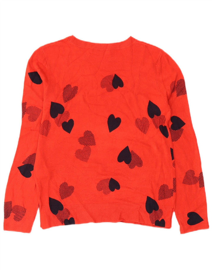 Maglione maglione con scollo a barca da donna Marks & Spencer UK 10 piccolo arancione