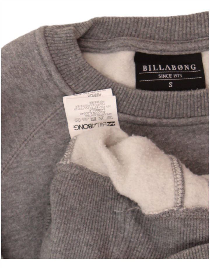 BILLABONG Mens Sweatshirt Jumper Small Grey Cotton