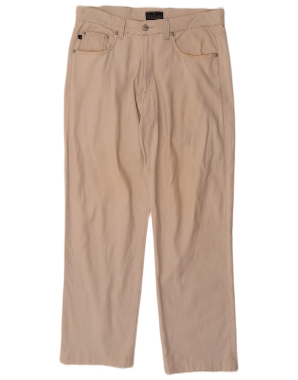 Pantaloni Casual Dritti Uomo Trussardi W32 L30 Cotone Beige