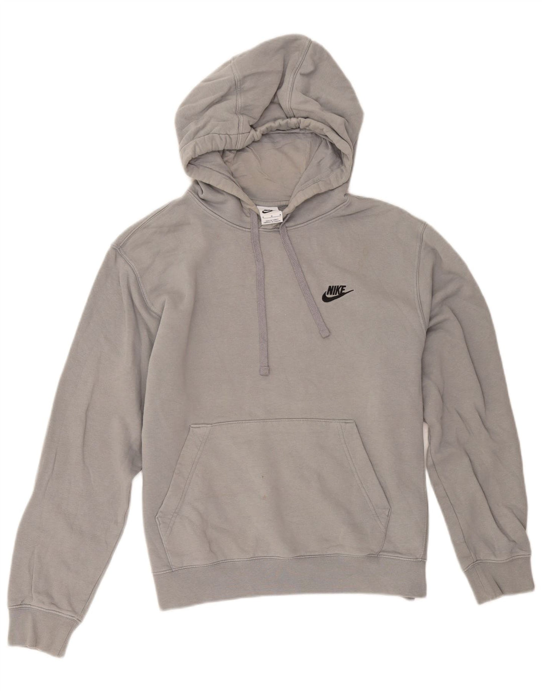Felpa con cappuccio da uomo Nike in cotone grigio medio