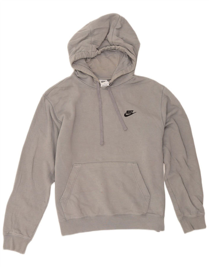 Felpa con cappuccio da uomo Nike in cotone grigio medio