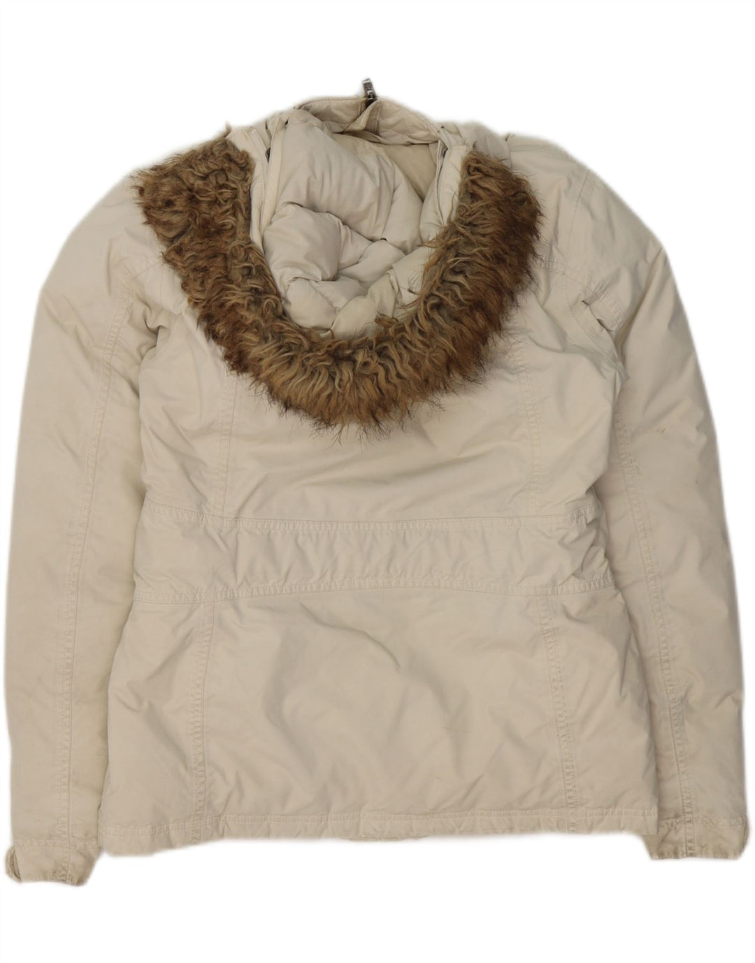 THE NORTH FACE Giacca imbottita con cappuccio da donna UK 14 medio bianco sporco