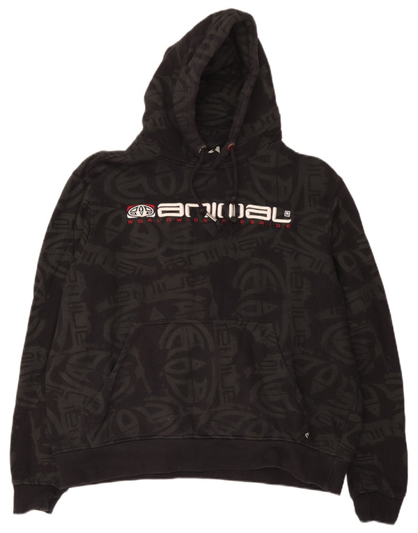 Felpa con cappuccio grafica da donna Animal UK 18 XL cotone nero